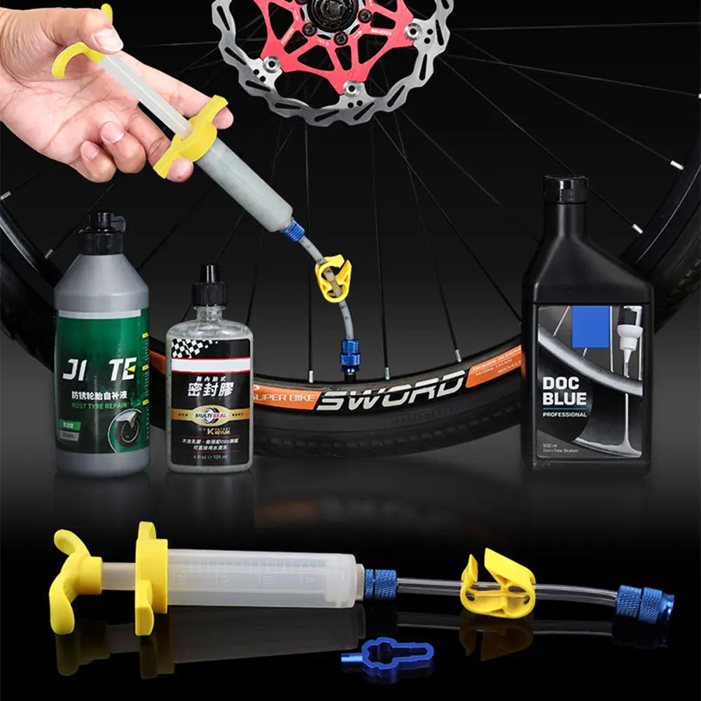 MTB Hydraulic Disc Brake Oil Bleed Kit Universal Cycling Tubeless Sealant Injector Syringe Bicycle Valve Core Removal Tool