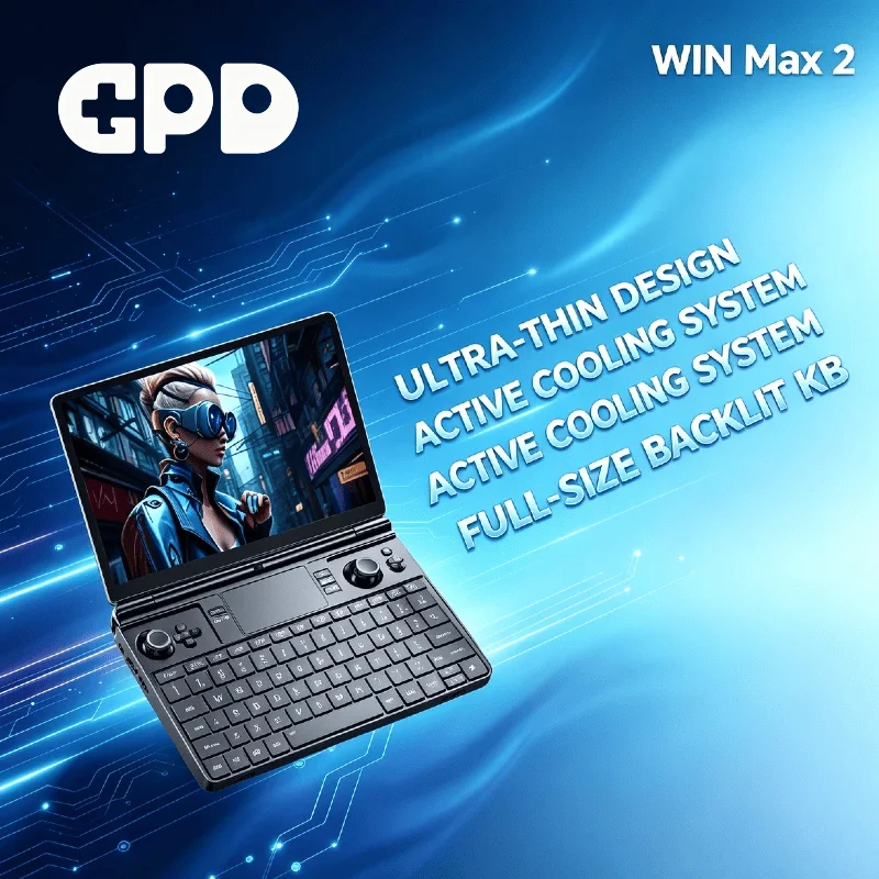 GPD 2026 WIN Max 2, 32GB RAM, 2TB SSD, LPDDR5, AMD Ryzen AI 9 HX 370, Laptop para Juegos, Mini PC, Notebook Pro Max