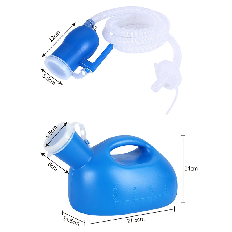 Toilet Supply For Men 2000ml Plastic Urinal With Urinary Catheter Male Bedridden Potty Pee Bottle Collector Portable Chamber Pot