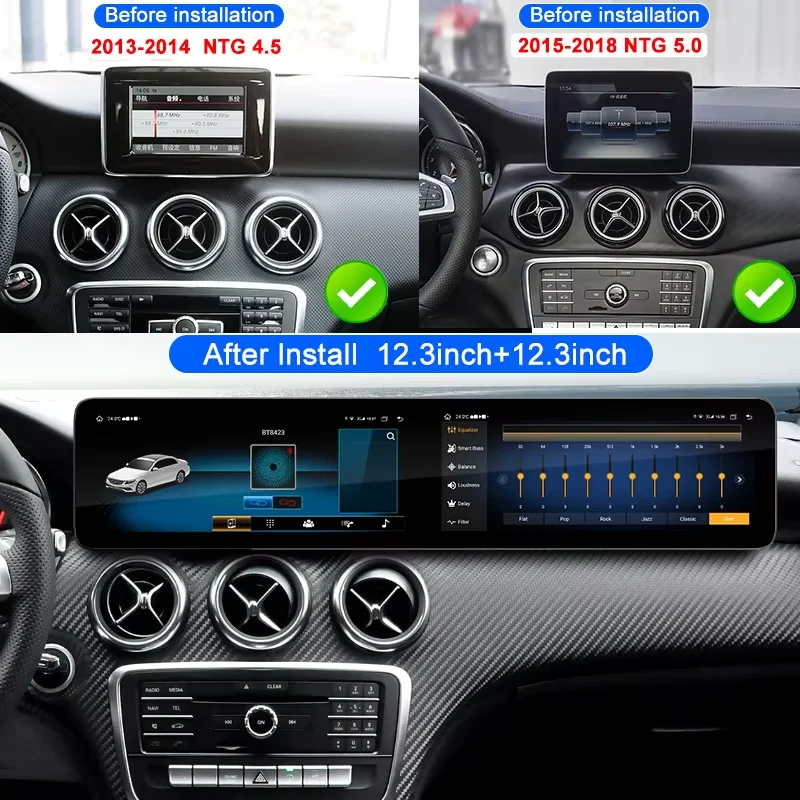 Interactive 12.3”dual For Mercedes Benz GLA X156 CLA C117 A Class W176 B class W246 2013-2018 Android 13.0 Multimedia Carplay