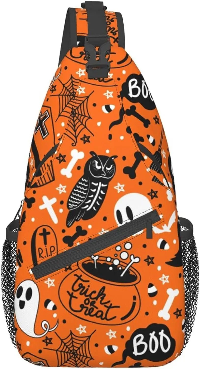 Straszne ręce Boo czaszki plecak na ramię dla kobiet Halloween torby Crossbody regulowane torba na klatkę piersiowa do wędrówek w jednym rozmiarze