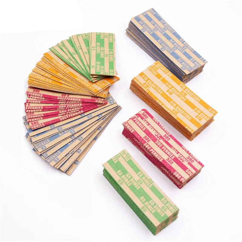 BNVN-1000 Confezioni portamonete assortite a righe piatte - Pennies, Nickels, Dimes, Quarti