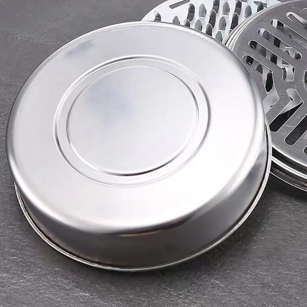 Mosquito Coils Holder Stainless Steel Mosquito Coil Box with Cover Round Mosquito Coil Tray Anti-Mosquito Supplies for Home