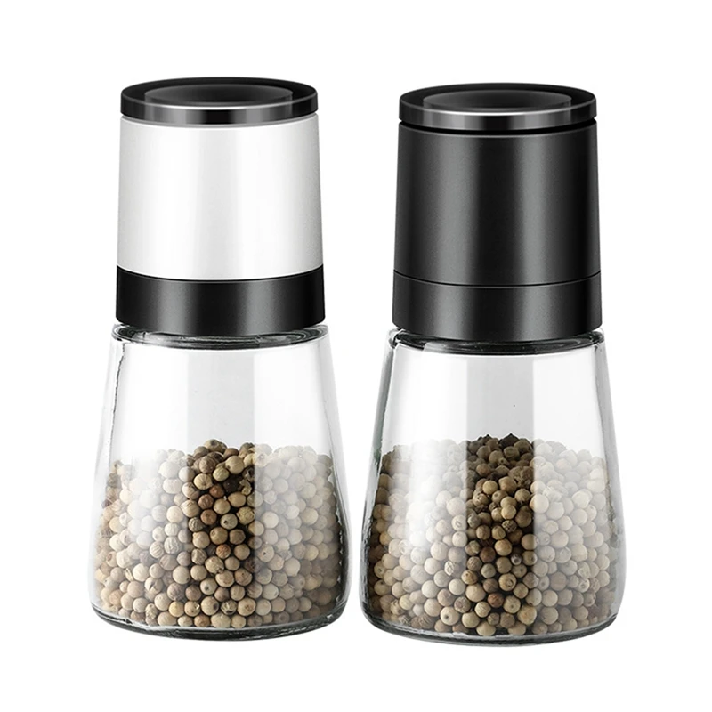 Manual Salt Pepper Grinder Transparent Glass Grinder Peppercorn Grinder Seasoning Bottle Kitchen Gadgets