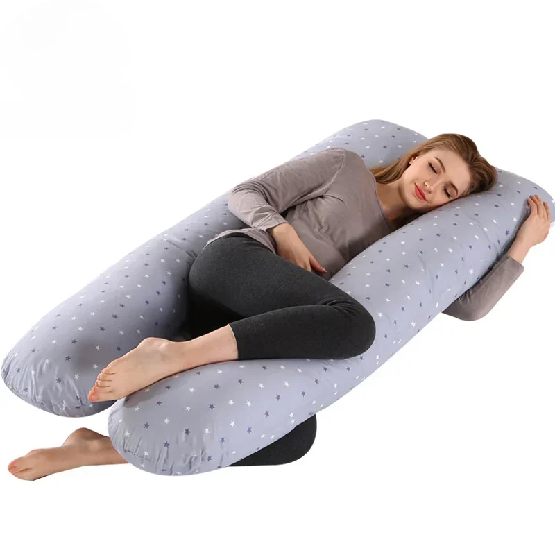 Materbity Pillow for Women Cotton Color Matching Removable Washable U-shaped Waist Support Cushion Pillow Maternity Body Pillow