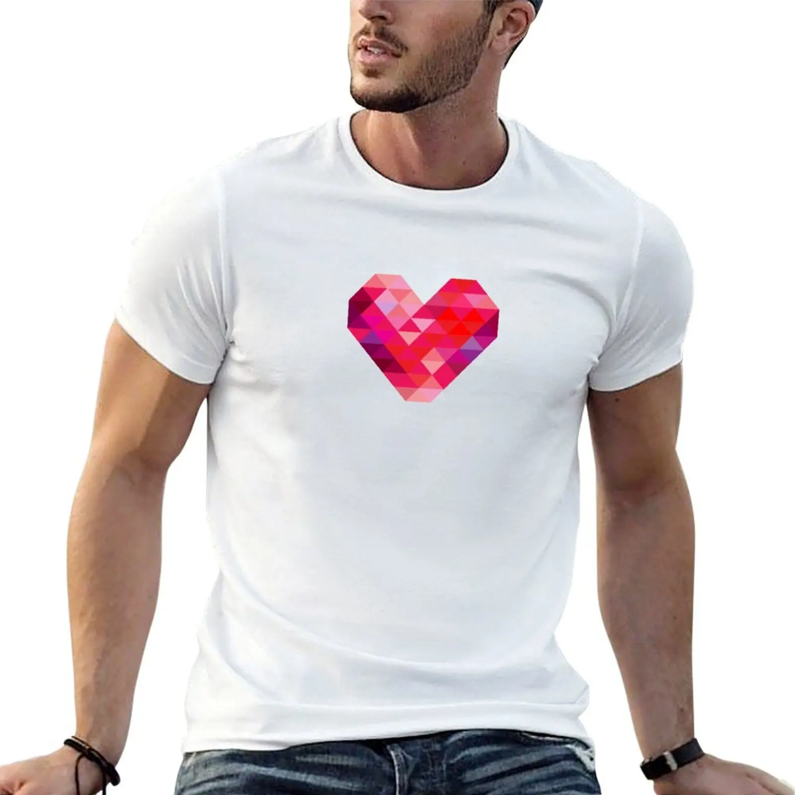 Prism Heart T-Shirt hippie clothes football t shirt men clothes