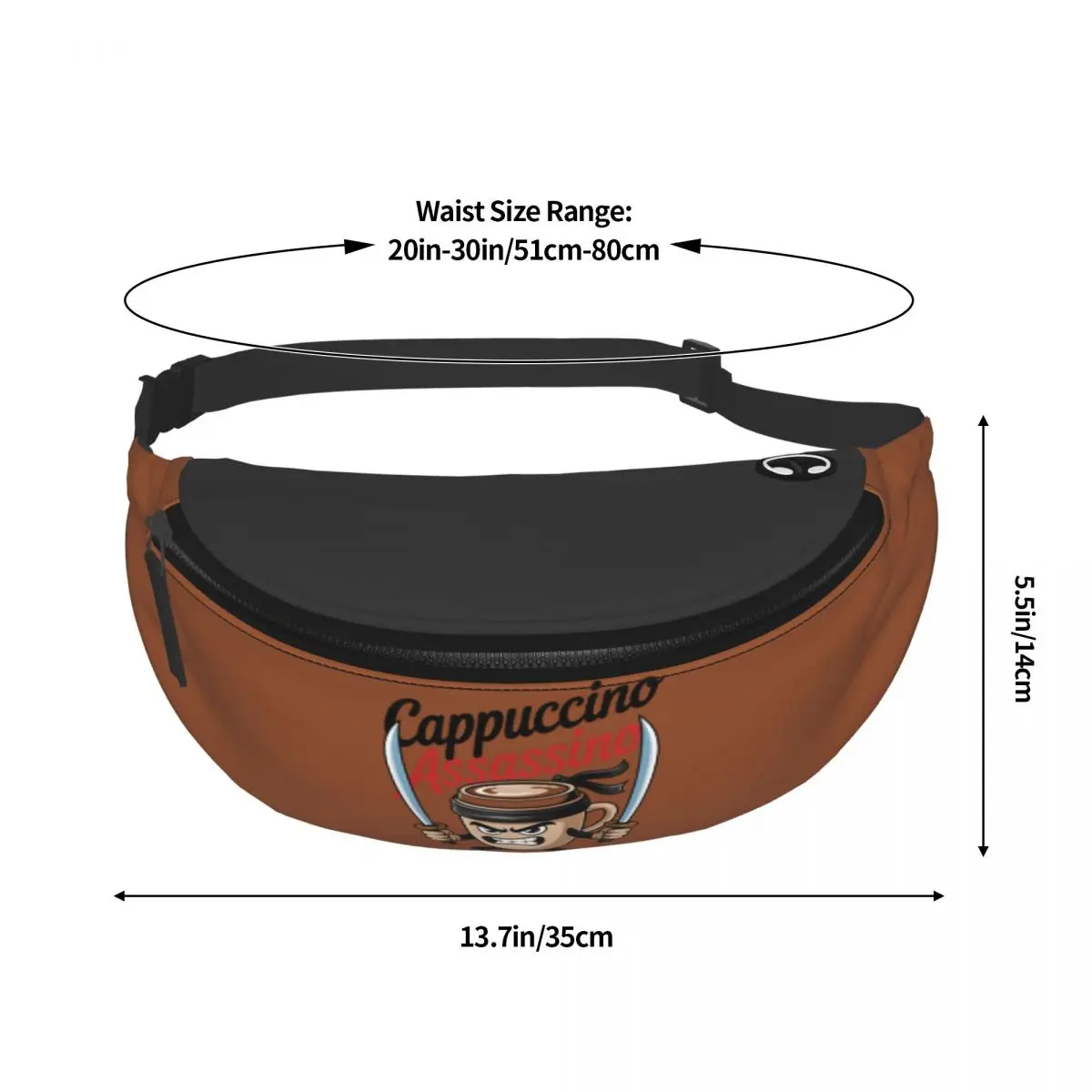 Personalizado italiano brainrot fanny pack mulheres homens animais dos desenhos animados crossbody cintura saco para viajar telefone bolsa de dinheiro