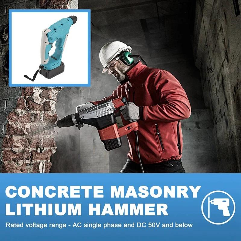 BAAG-taladro percutor sin escobillas, taladro percutor inalámbrico SDS-Plus para mampostería de hormigón, estaciones, martillo de litio doméstico