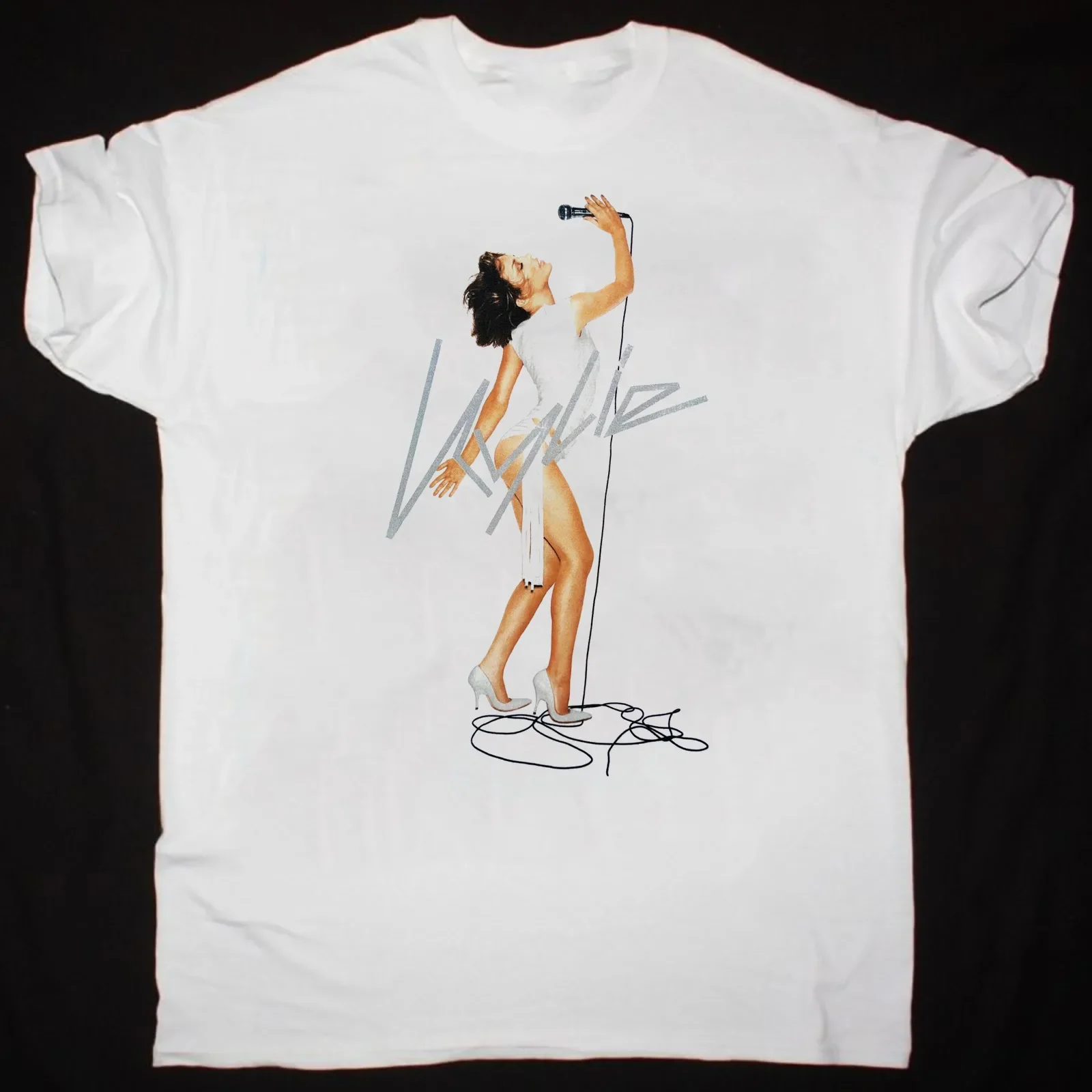 Kylie Minogue On Stage Camiseta Branca Algodão Unissex S-234XL