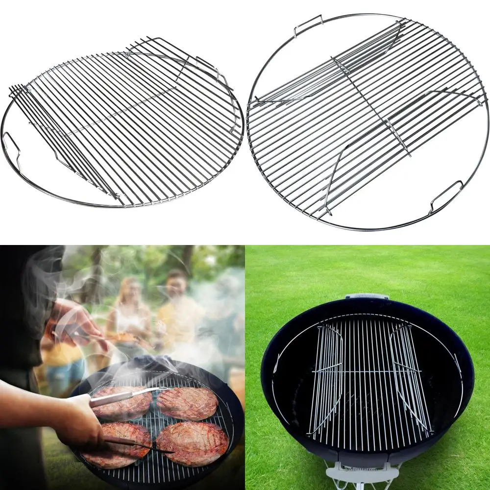 

22 Stainless Steel Hinged Cooking Grate for Weber 22 Kettle Charcoal Grills