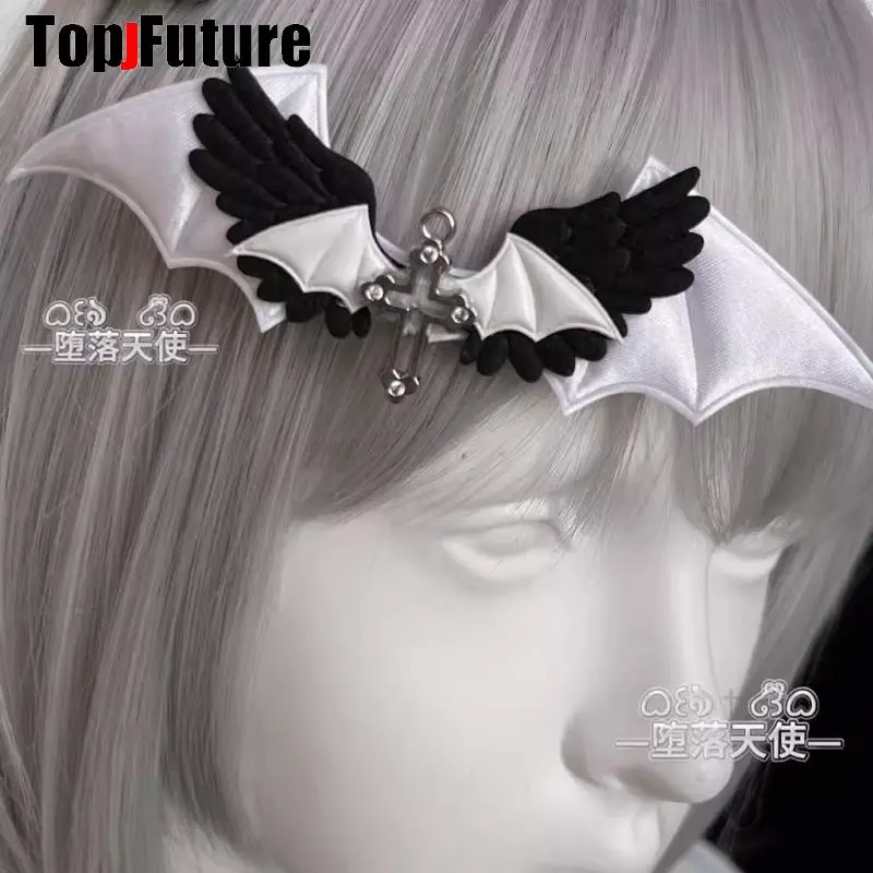 Y2K girl Harajuku Gothic Original Subculture wings Punk Bows Lace Hair Accessories Hair clips pins Hairpin Barrettes