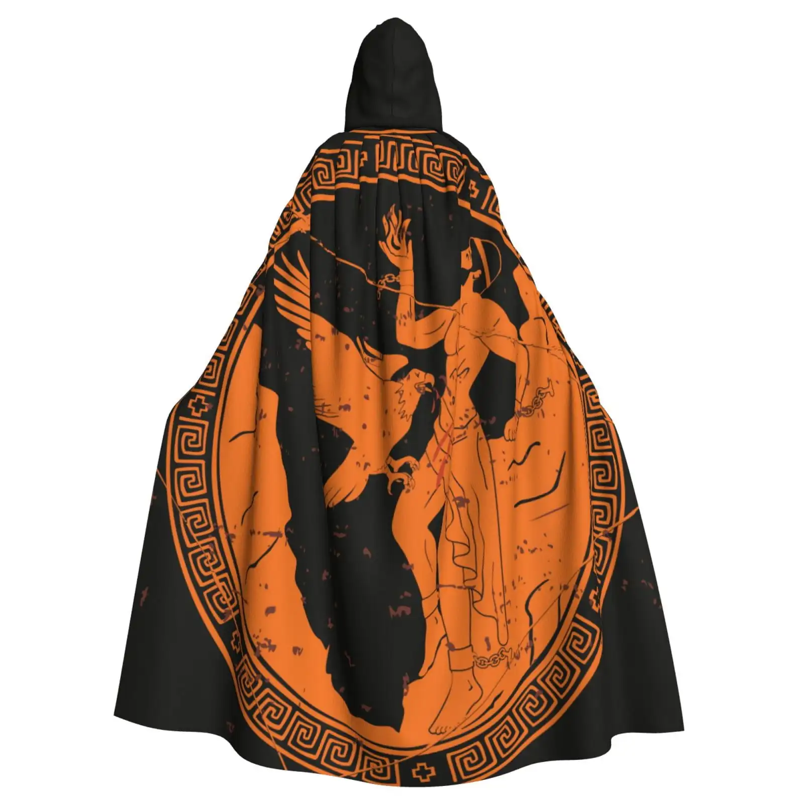 

Unisex Hooded Cloak Adult Lightweight Overcoat Ancient Greek God Prometheus With Fire Cloak For Halloween Cosplay Costumes