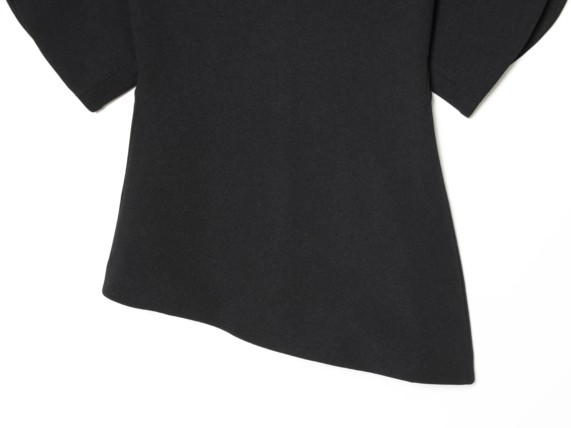 KONDALA Commute Modern Puff Sleeve Top Business Women Asymmetric Hem Short Sleeve Top 2026 Spring Summer Trendy Chic Elegant Top