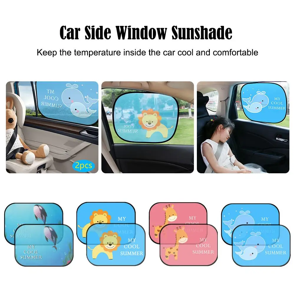 Electrostatic Adsorption Side Window Sun Block Cartoon Visor UV Animal Children Heat Protection Sun Insulation Heat Protect Z5S4