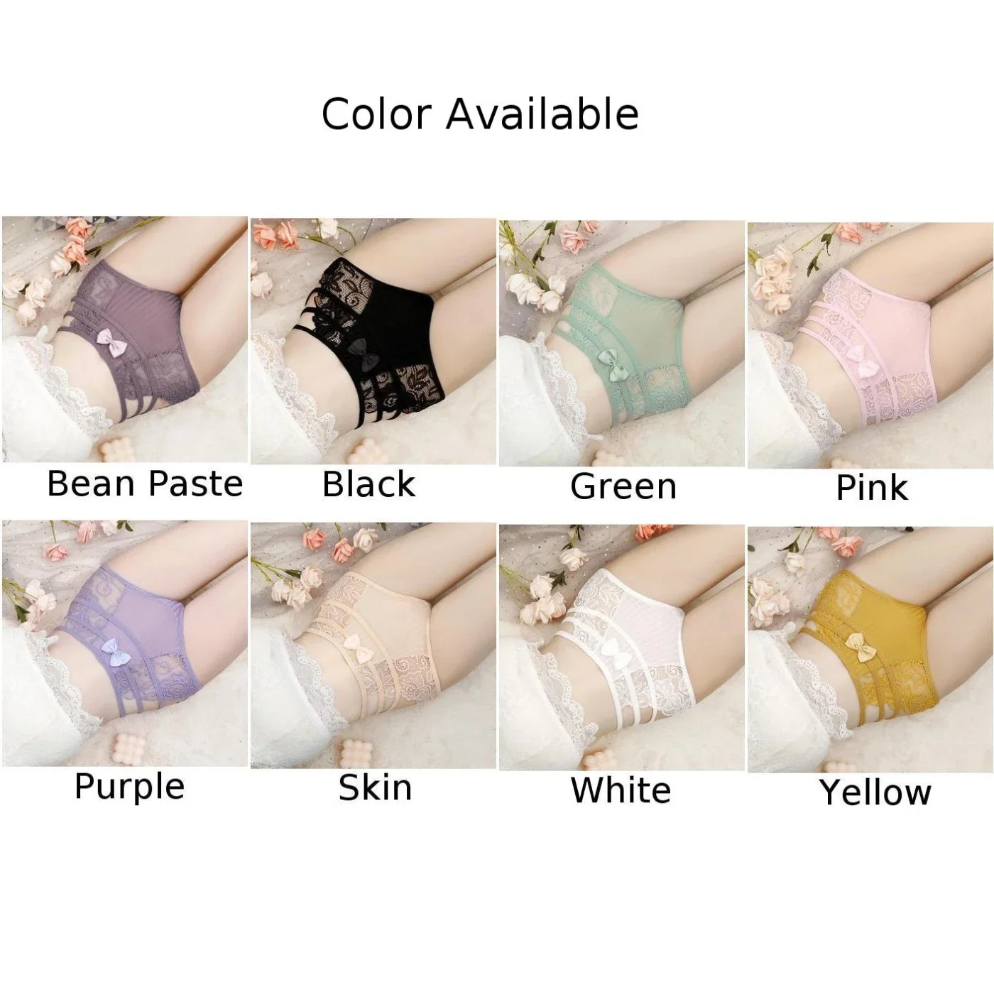 Women's Panties Sexy Lingerie Breathable Ultra-Thin Underwear Lace Floral Comfort High Waist Underpants Elastic Briefs Knickers image 5