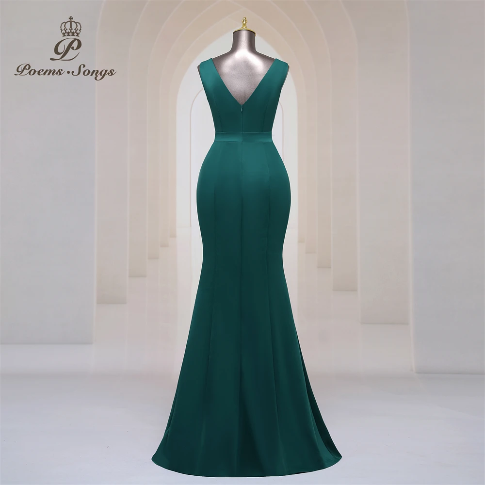 luxury dress Deep V neck soft satin evening dresses for women party dresses Bridesmaid dress formal occasion dress prom dresses