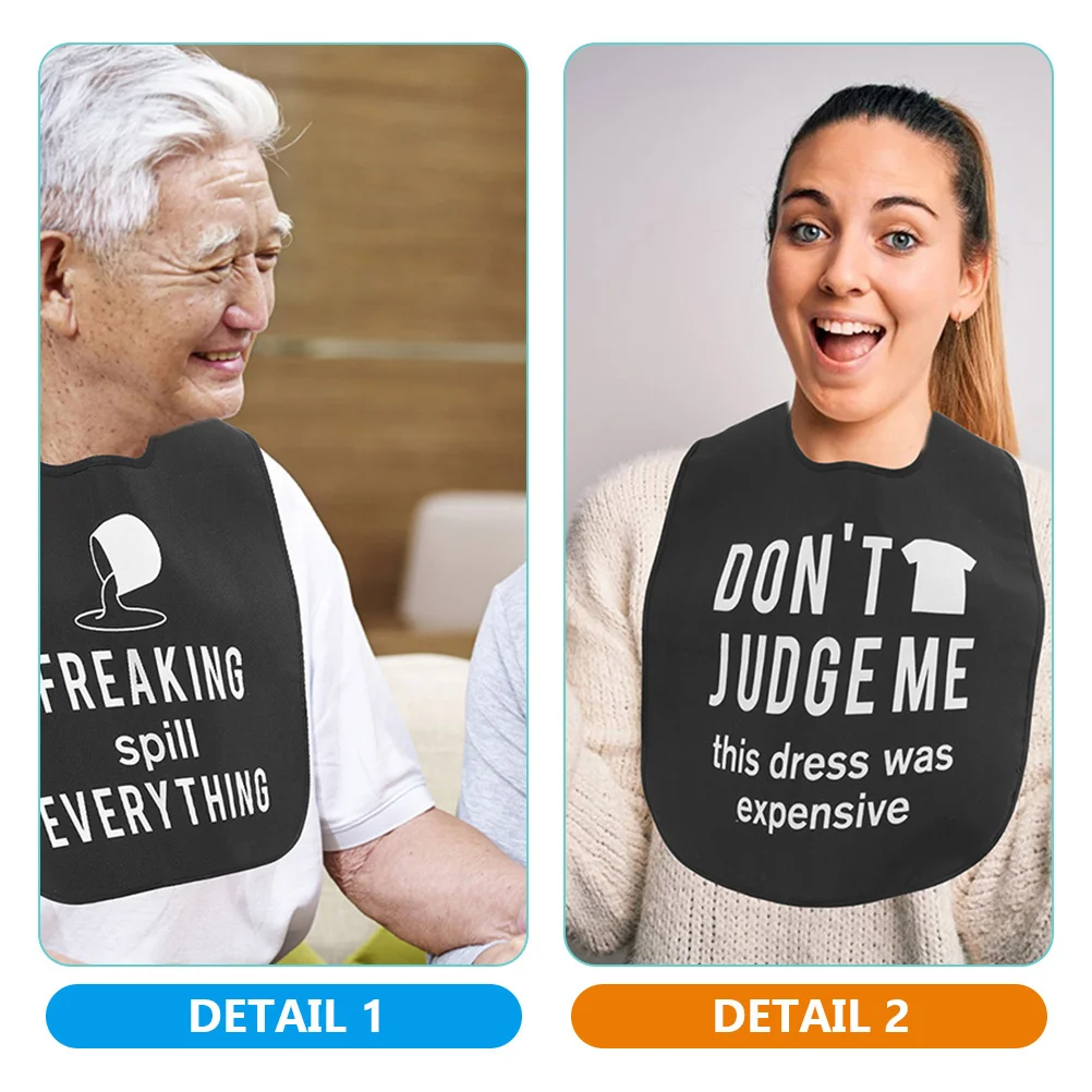 

3Pcs Waterproof Eating Bib Adult Large Reusable Washable Adjustable Strap Bib for Disabled Daily Use