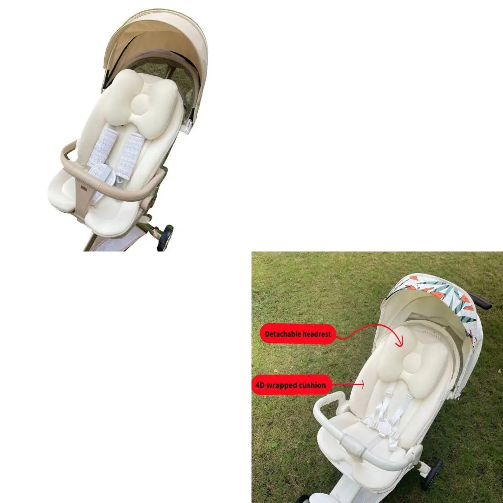 

User Friendly Baby Strollers Pad 2 Piece Pillow and Cushion for Sensitive Skin