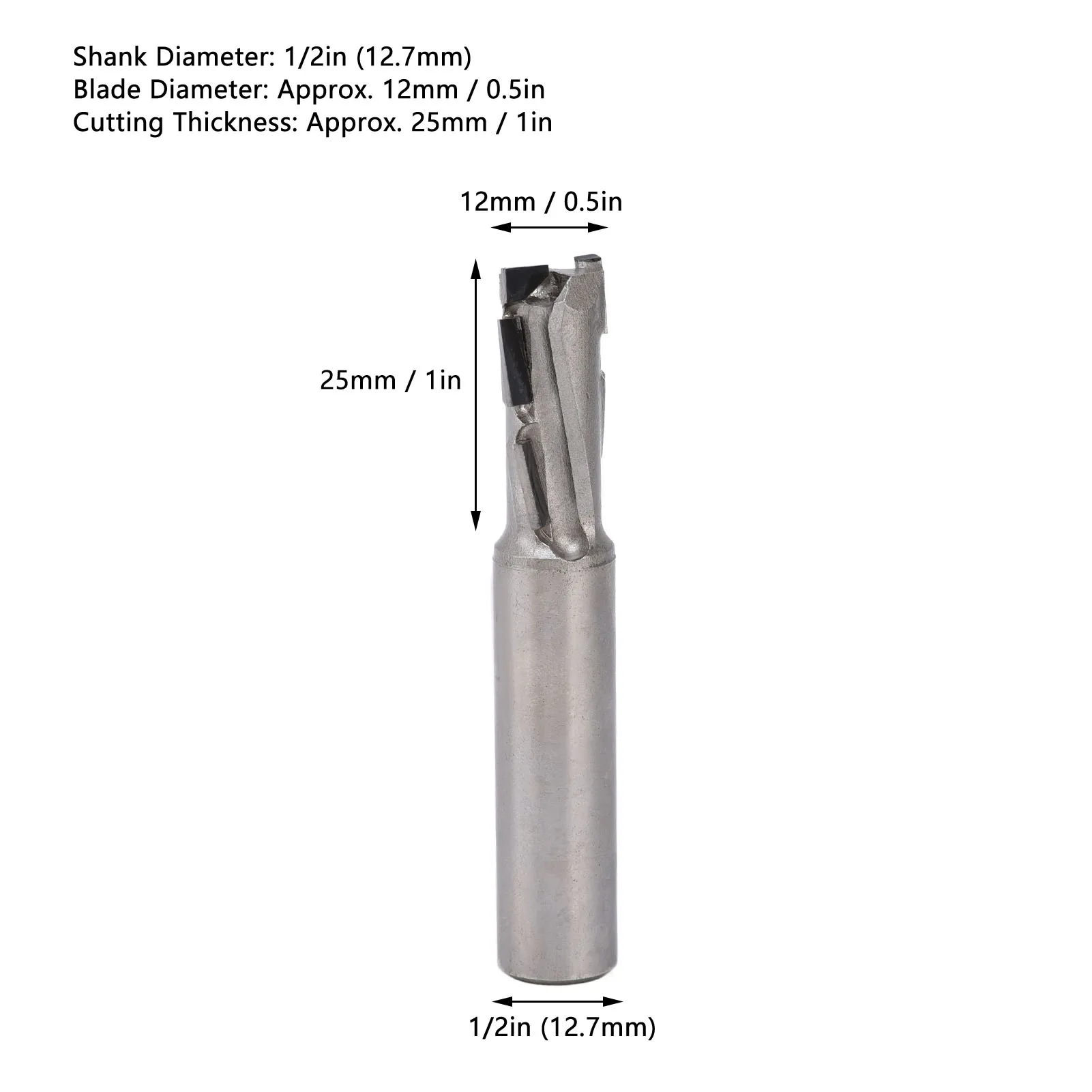 

Milling Cutter HSS Counterbore End Mill Cutting Bit with 1/2in Shank 1/2x12xH25x1‑1Z Spiral Carving Cutter Spiral Cutting Bit