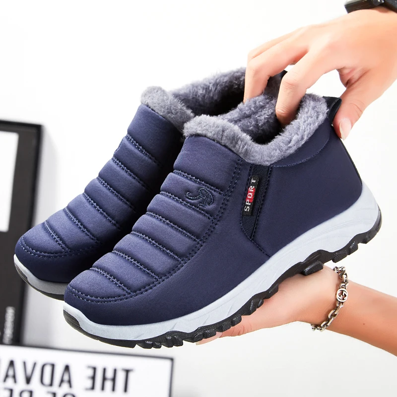 Snow Boots Men Plus Size Shoes Men Cotton Shoes Keep Warm Boots Male Flat Winter Men Boots Platform Footwear Furing Shoes