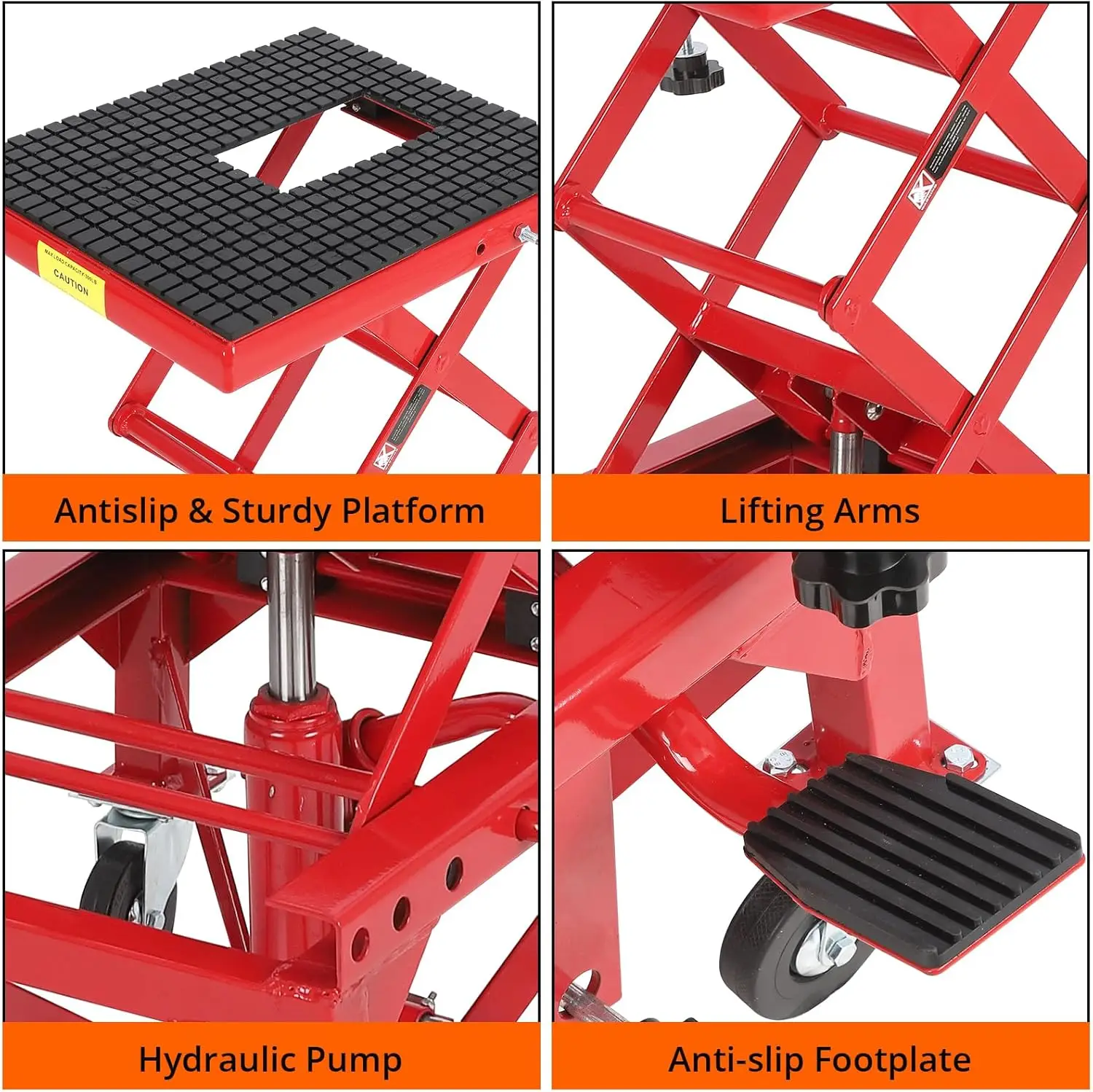 Martinetto a forbice per sollevamento moto 350LBS