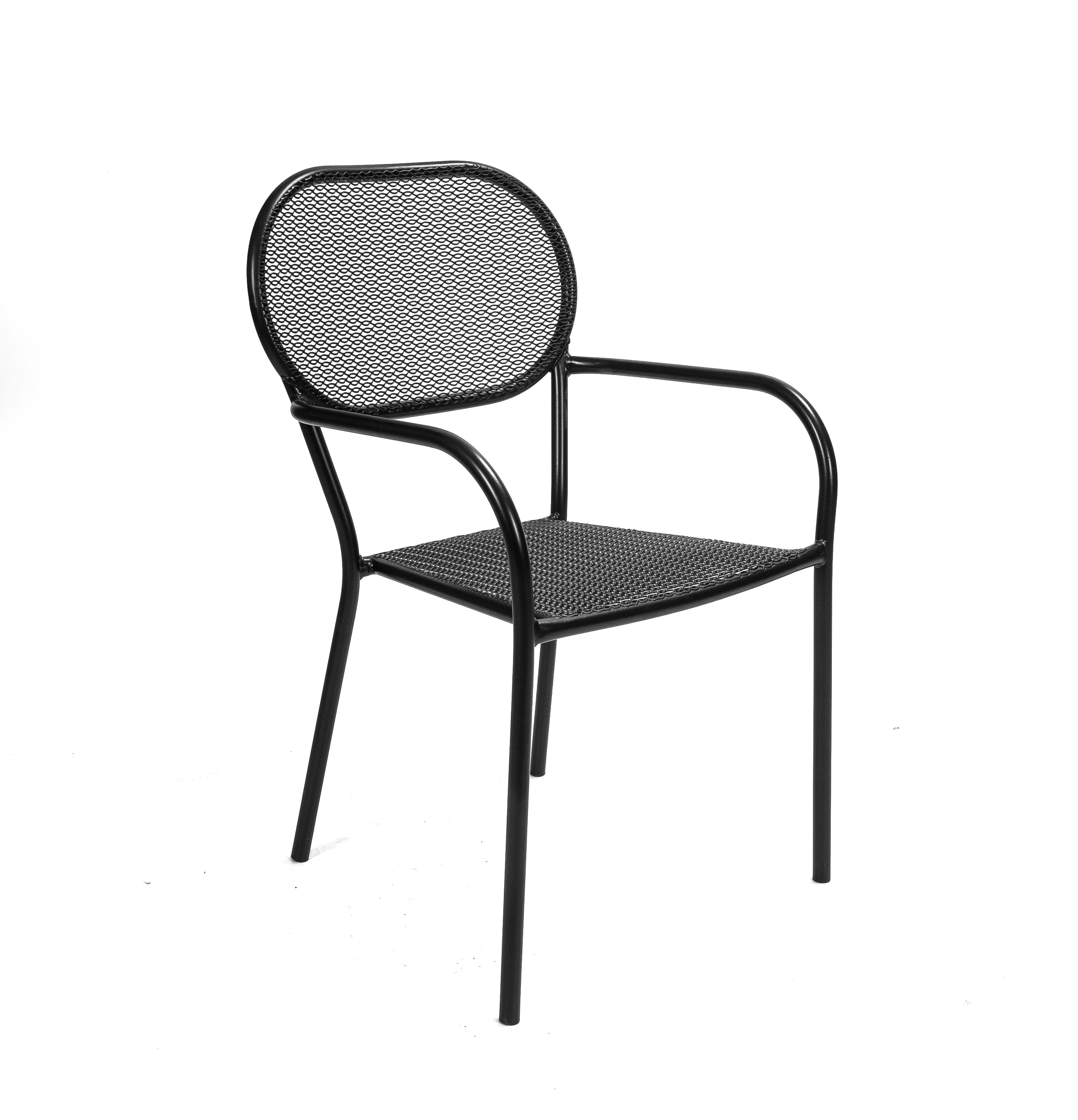 Outdoor Garden Furniture Steel Mesh Patio Dining Stacking Chair