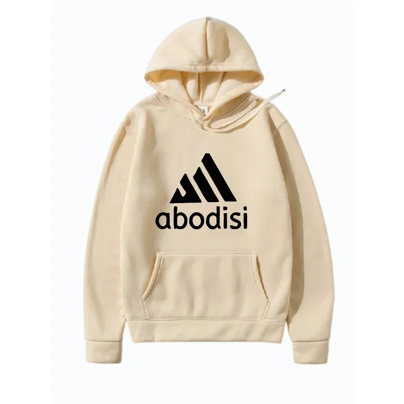 Men Geometric Mountain Letter Print Pullover Hoodie Abstract Triangle Graphic Sweatshirt Kangaroo Pocket Casual Street Hooded To