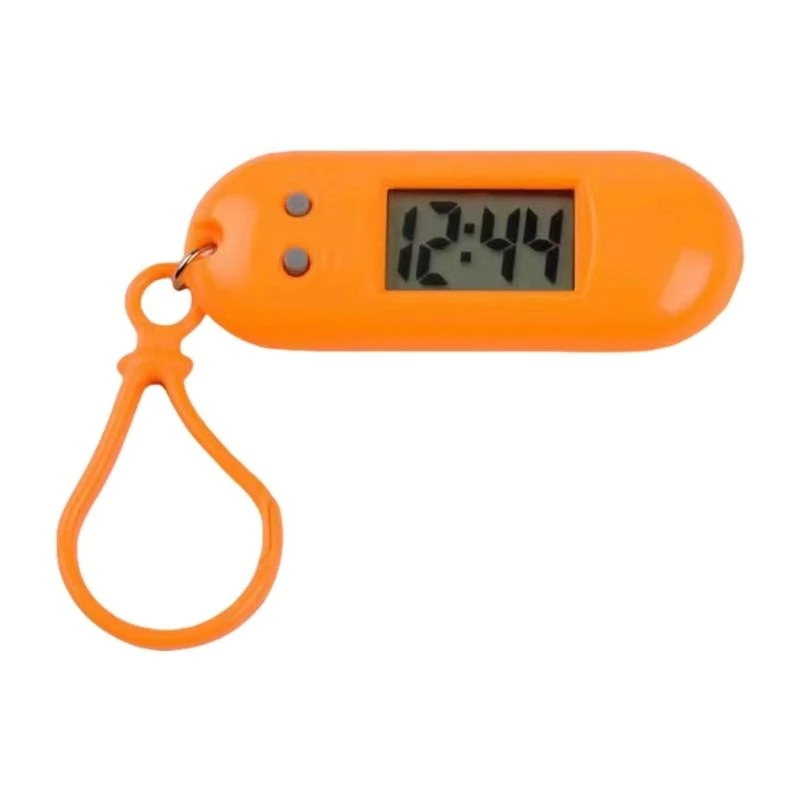  Easy to Read LED Digital Keychain Pocket Watch Plastic Miniature Clock for Students and Kids Electronic Timepiece