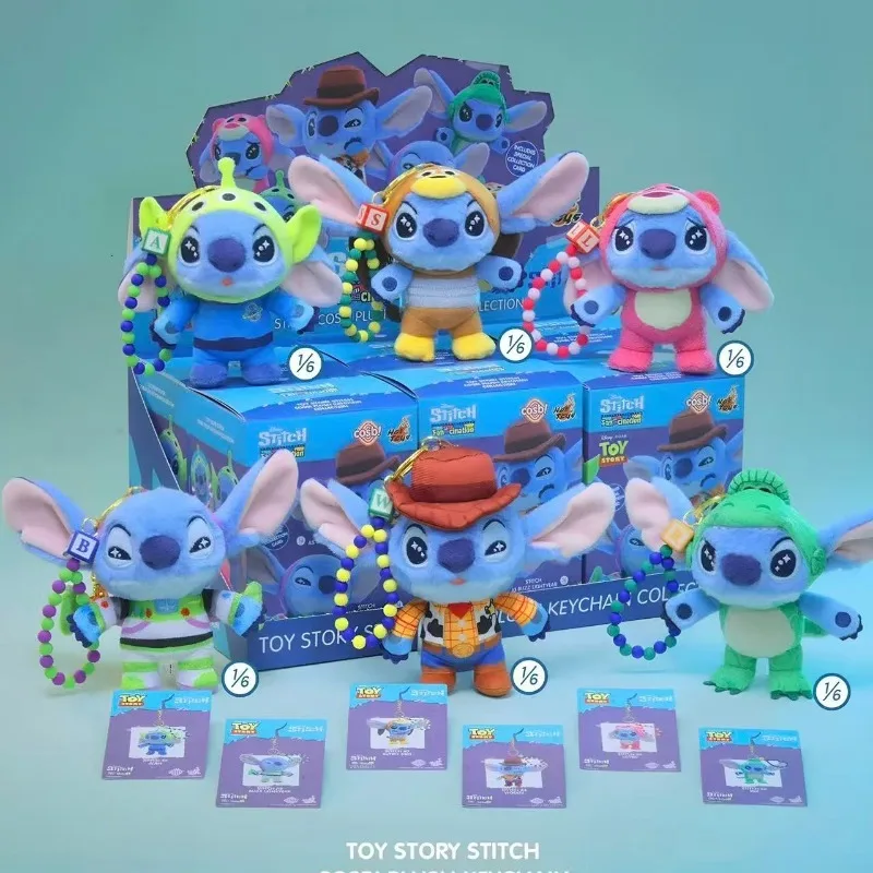 

New Genuine Hot Toys Stitch Mania Series Blind Box Stitch Toy Story Theme Mystery Box Cosbi Keyring Keychain Ornament Gift Toy