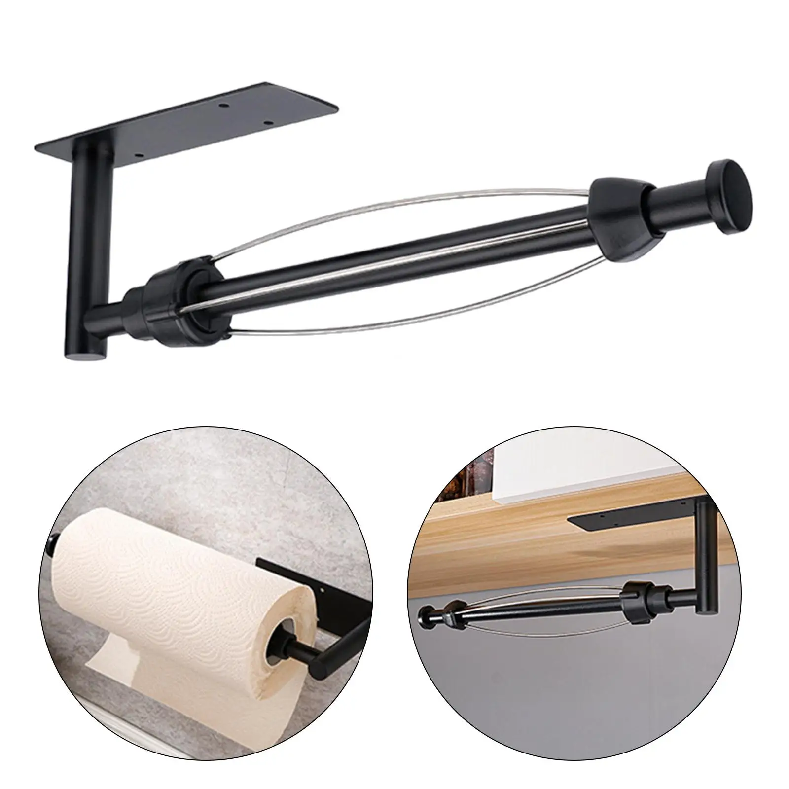Paper Towel Roll Holder with Damping Function Single Hand Operable Wall Mounted
