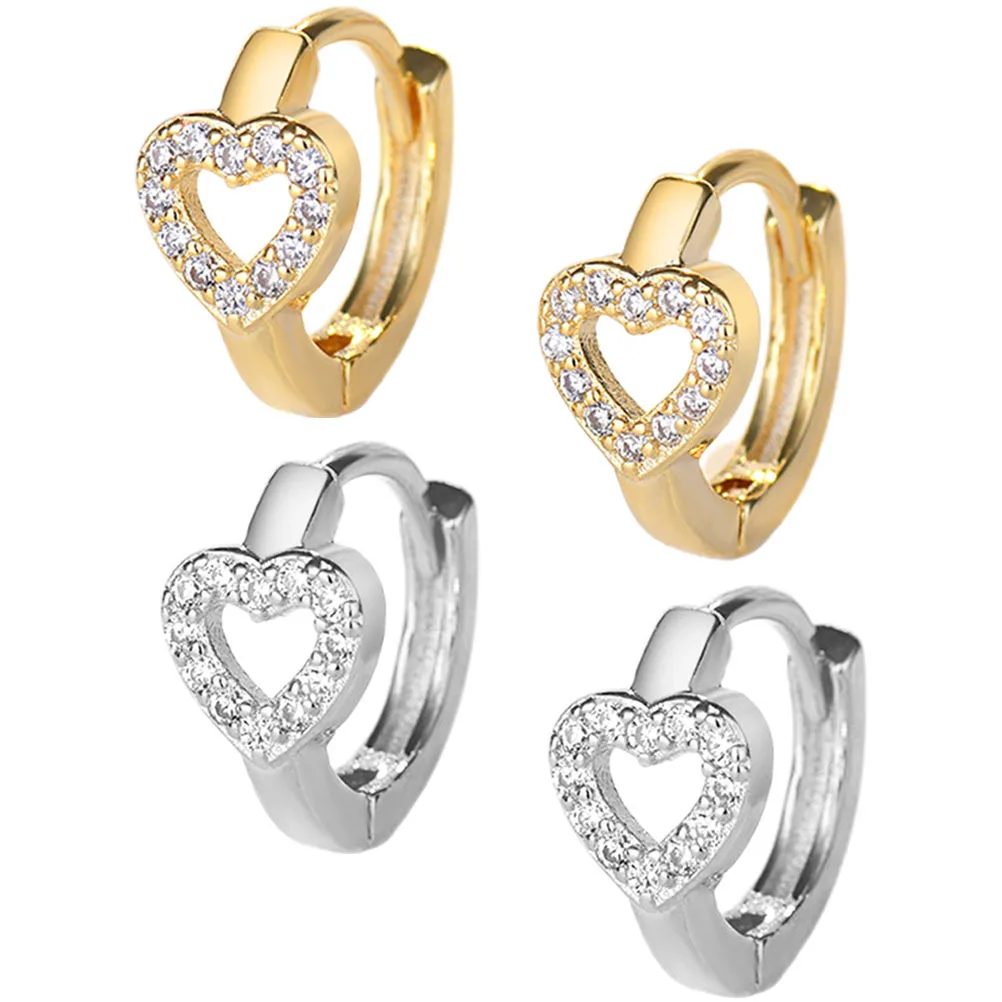 

1pcs Tiny Heart Hoop Earrings Small Ear Cuffs Retro Love Jewelry For Teens Women Cartilage Huggie Earrings Minimalist Gift