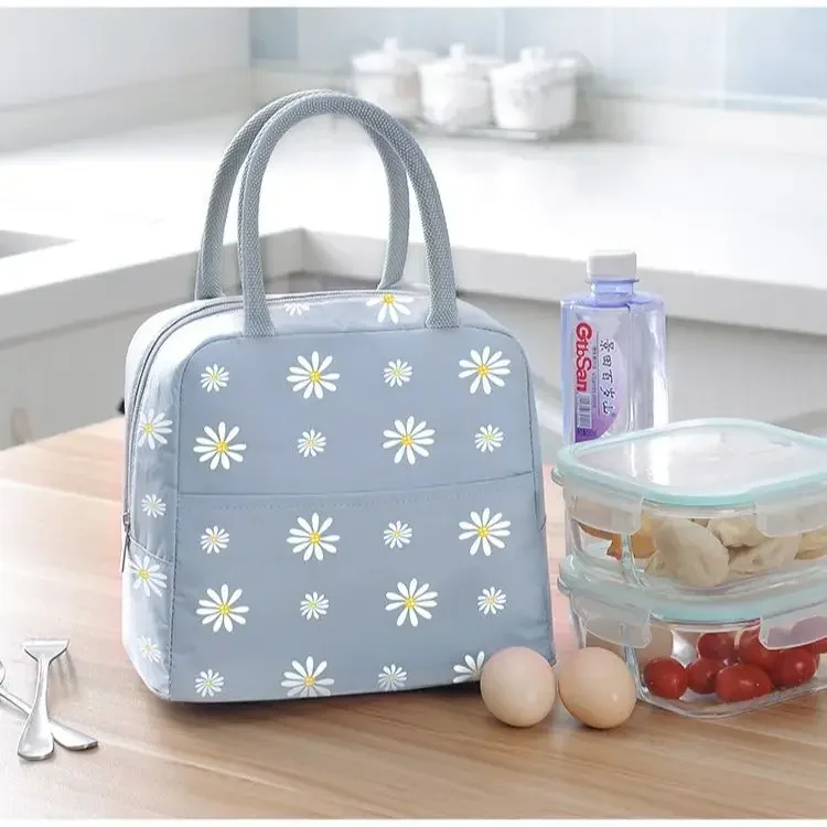 Borse per il pranzo per studenti Borsa Bento protettiva giapponese Daisy per impiegati Borsa isolata Borsa per il pranzo con isolamento freddo Borse