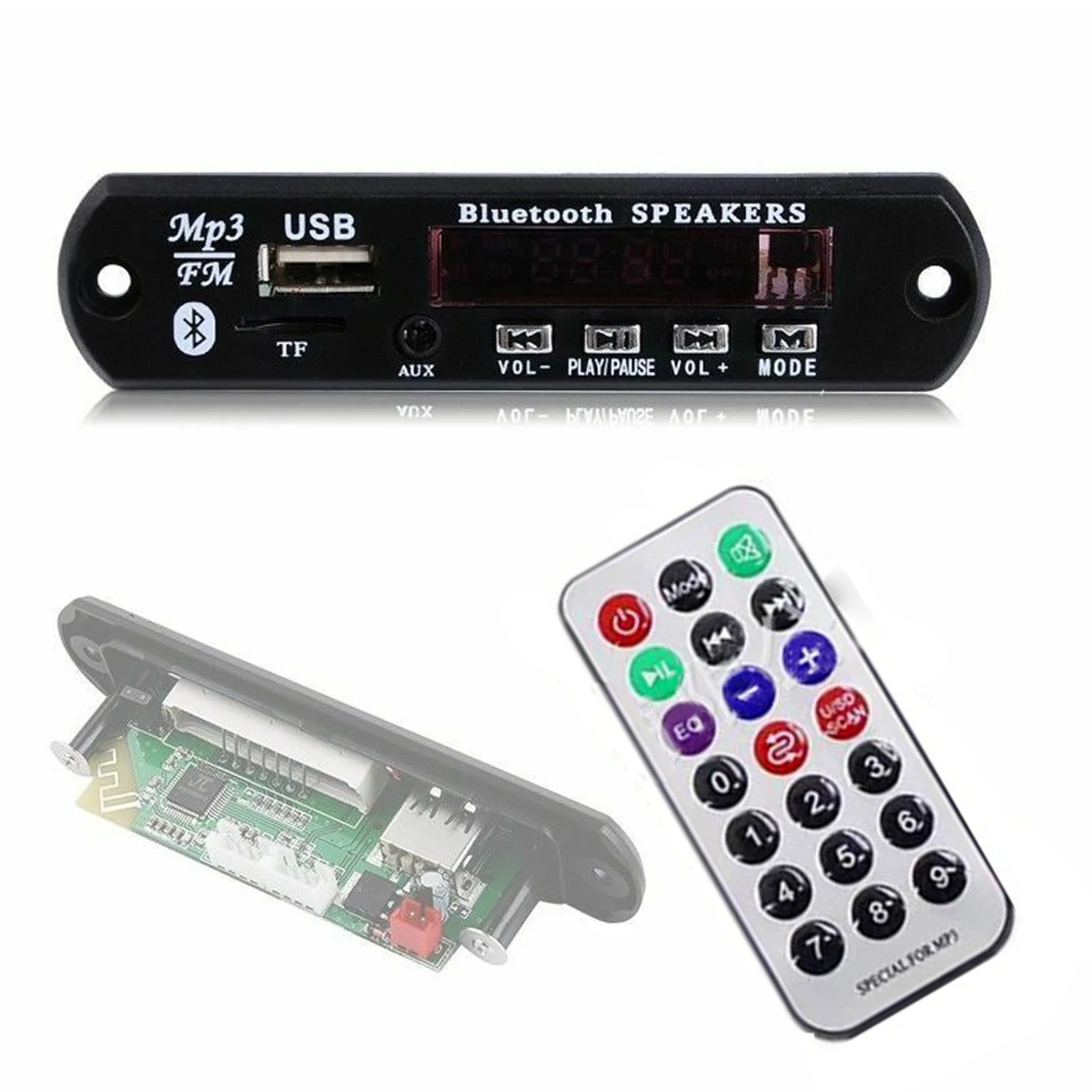 

Riloer Portable MP3 Decoder Board Bluetooth Audio Stereo Receiver for DIY Radio Car Interior Accessories Support AUX TF SD Card