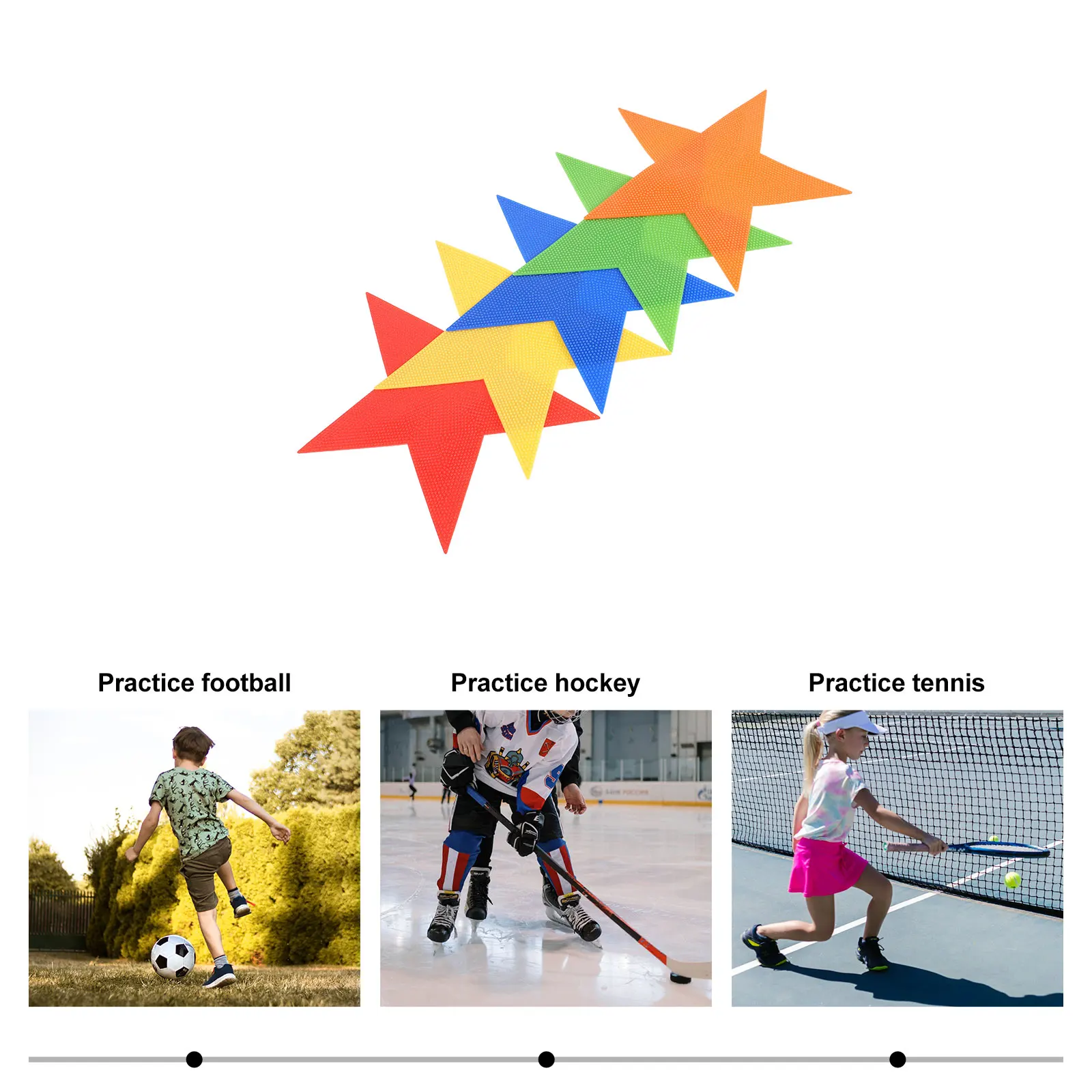 

5pcs Landmark Mat Marker Carpet Strips Portable Spot Pads Outdoor Ground Marking Tools For Football Tennis Agility Training Pe