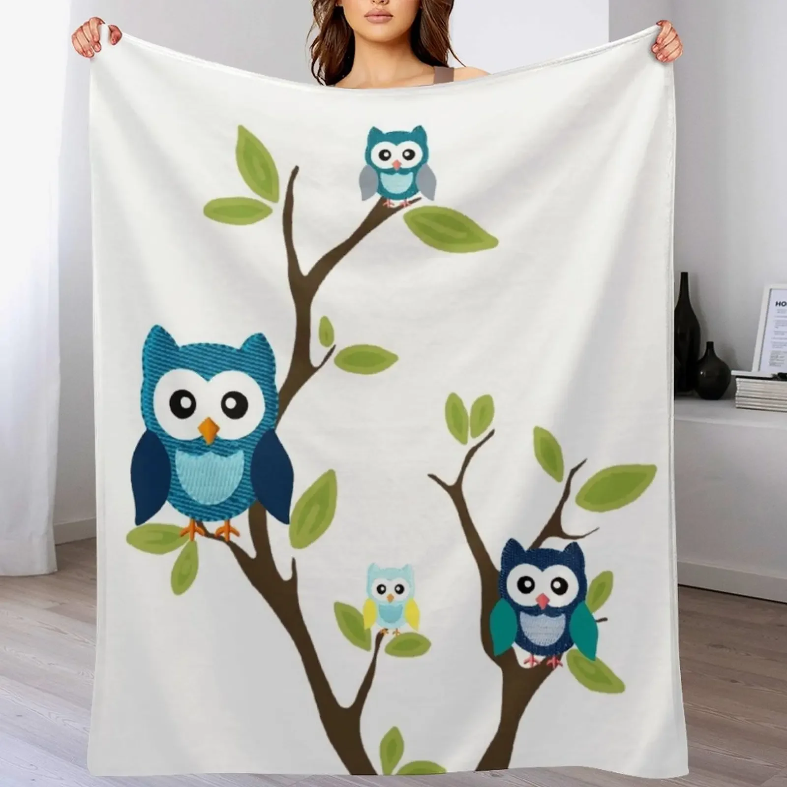 

New Wise Owls- Large Size Design Throw Blanket Baby Blankets For Baby Vintage blankets and throws Blankets