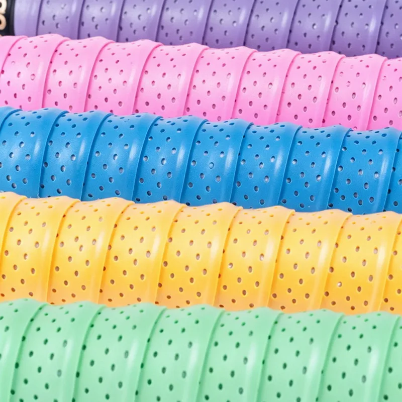 4Pcs/Set Thick Anti-slip Tennis Grips Racket Grip Tape Handle Overgrips Badminton Grips Perforated Breathable Padel Accessories