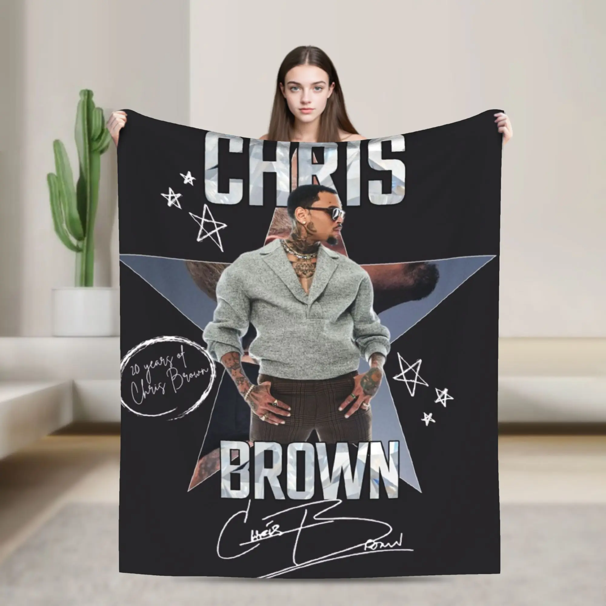 

Chris Brown Breezy Bowl XX Tour 2025 Throw Blanket for Couch Soft Cozy Plush Blanket Multiple Sizes Bedspreads for All Seasons
