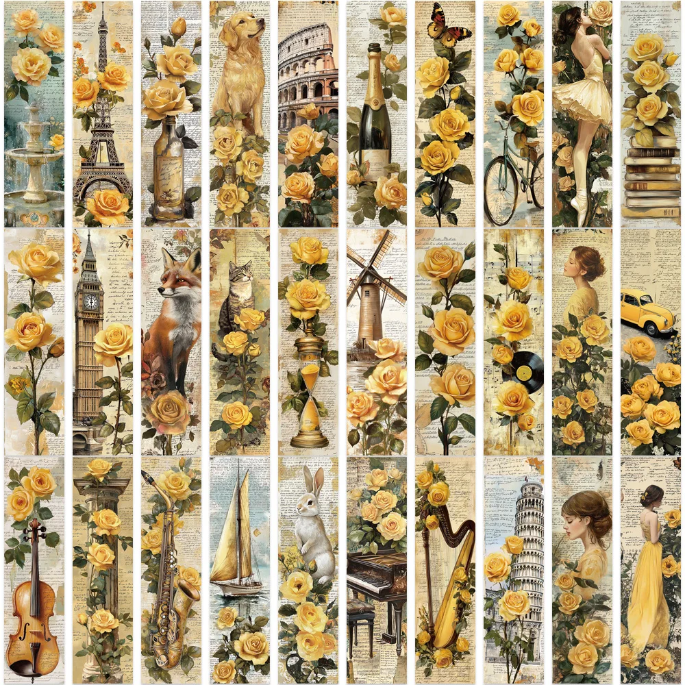 

30PCS Golden Garden Floral Paper Bookmarks Vintage Book Club Gifts for Book Lovers Avid Readers Party Favors