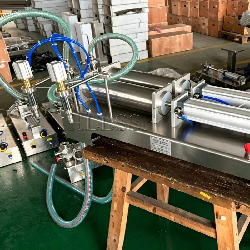 Multifunctional double head paste filling machine stainless steel foot control liquid paste butter sauce cream filling machine