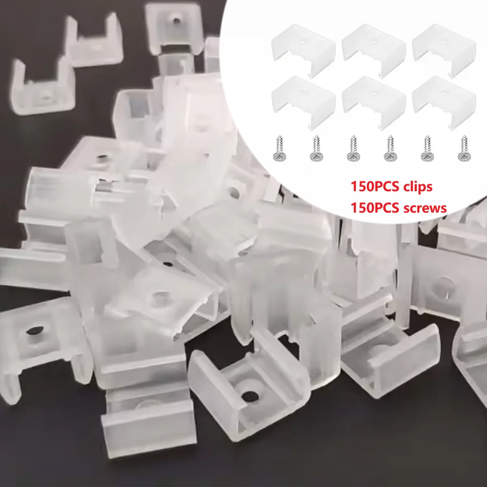 150 Waterproof LED Strip Fastening Clips Made of Heat Resistant PP Plastic for 10mm 12mm LED Tape on Various Substrates