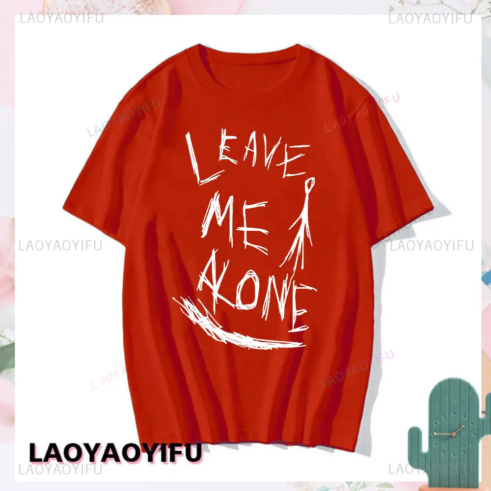 Slenderman Leave Me Alone Creepypasta T-shirt Vintage Horror Novel Graphic T Shirts Harajuku Hip-hop Cotton Unisex O-neck Tshirt