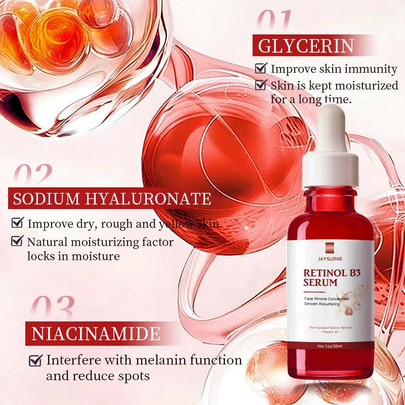 المضادة للتجاعيد الريتينول B3 الوجه جوهر ترطيب تتلاشى غرامة خط رفع ثبات إصلاح السلس تغذي تشديد سطع المصل #4