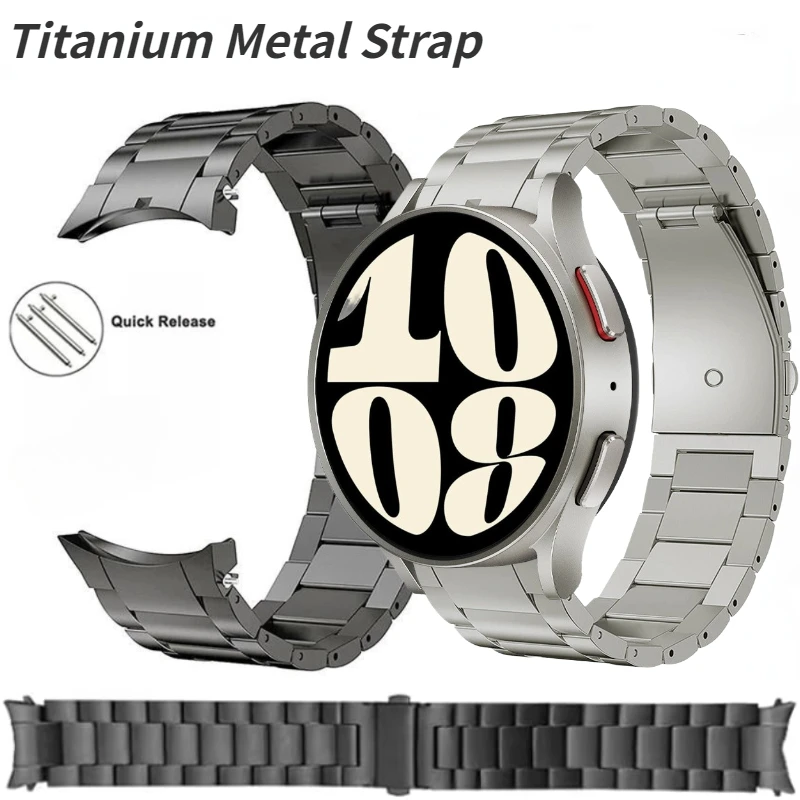 Titanium Metal Strap For Samsung Galaxy Watch 7/6/5/4 44mm 40mm Pro 45mm Lightweight Bracelet Band Watch 4/6 Classic 47mm 46mm