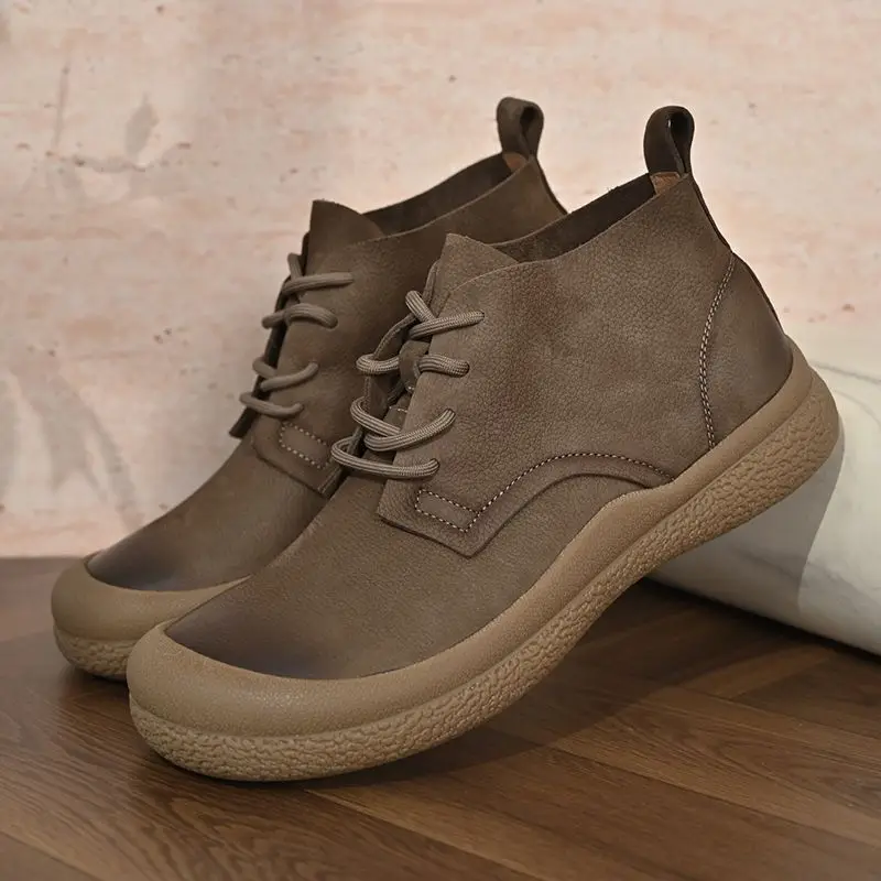LIHUAMAO  Leather Suede Work Motorcycle Boots Western Boots Casual Men Shoes Outdoor Footwear Hiking Boots winter