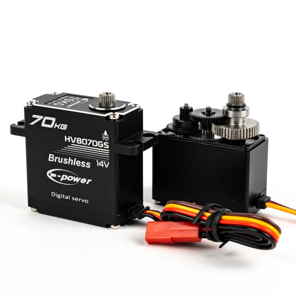 70KG High Voltage Brushless Servo Motor Waterproof CNC Metal Gears Programmable 180°/270°/360° for 1/10 Scale RC Crawler Truck