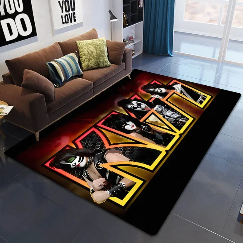 kiss band print carpet children's play room carpet living room bedroom non-slip carpet photography props birthday gift