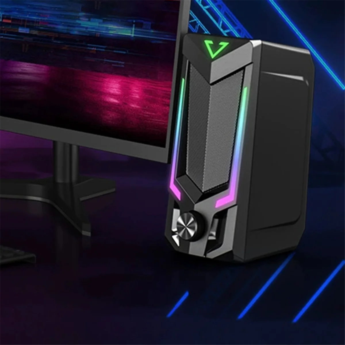 

Компьютерный динамик Bluetooth RGB, динамик настольного компьютера, настольный стереодинамик, питание от USB, со светодиодной подсветкой