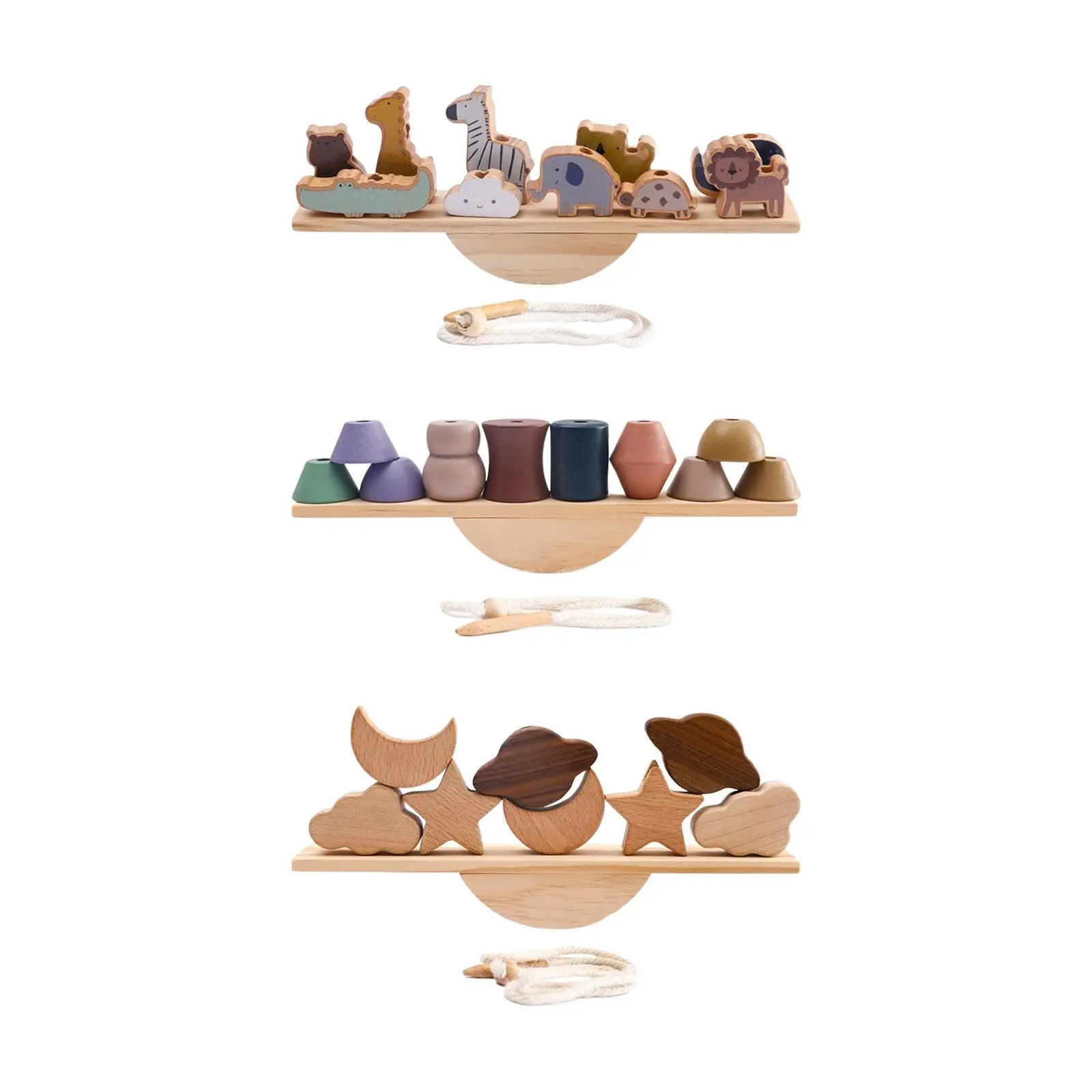 Wooden Balancing Blocks Toys Montessori for Toddlers Preschool Birthday Gifts