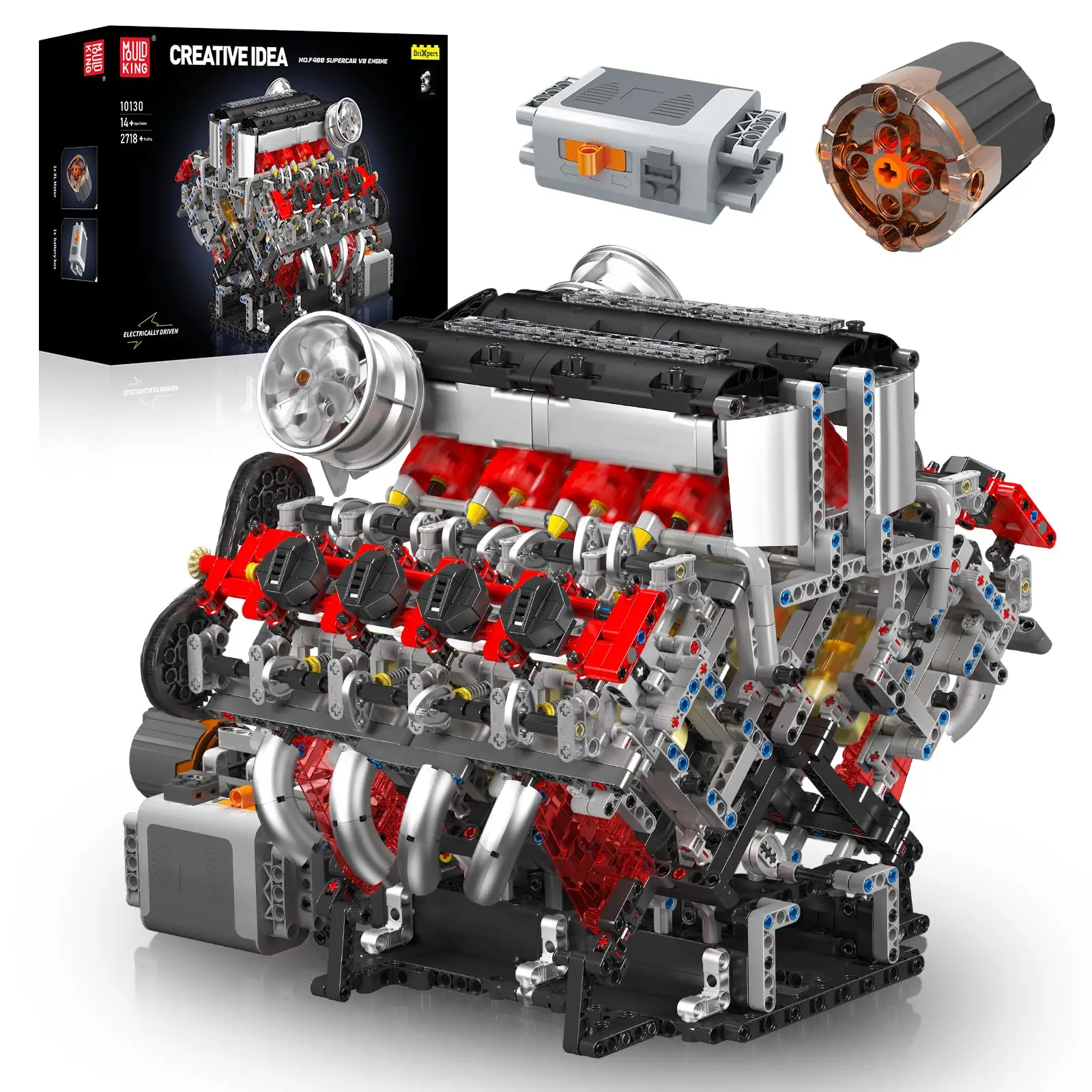 

Mold King 10130 V8 Модель двигателя Комплект 2718 шт. Двигатель суперкара Дети Подростки DIY STEM Игрушки Строительные блоки Набор Коллекция для взрослых Подарок