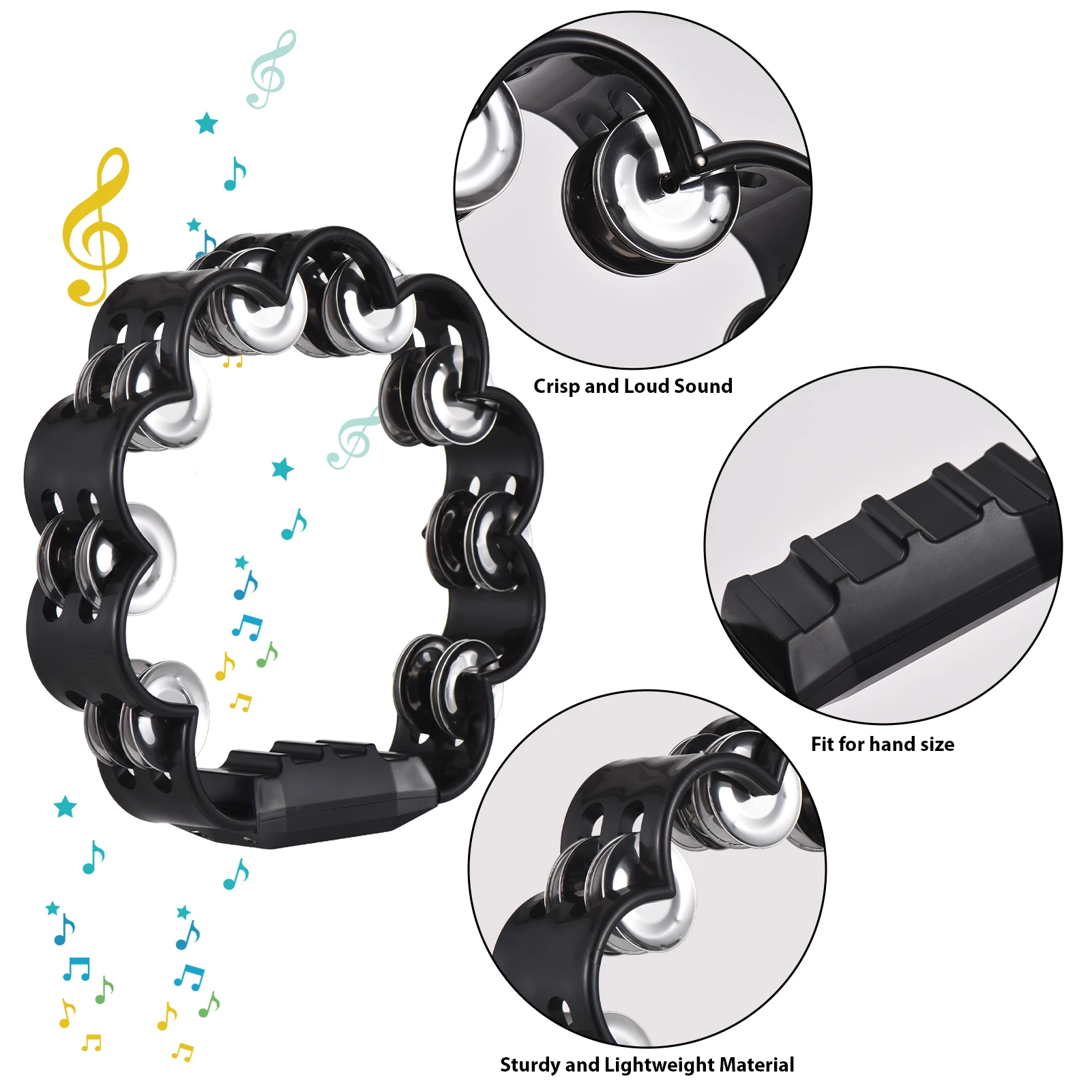 الدف للبالغين اليد مكرنك حلقات الجرس جرس معدني أدوات قرع الصوت المنزل مدرسة لوازم الحفلات جلجل مزدوج #2